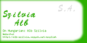 szilvia alb business card